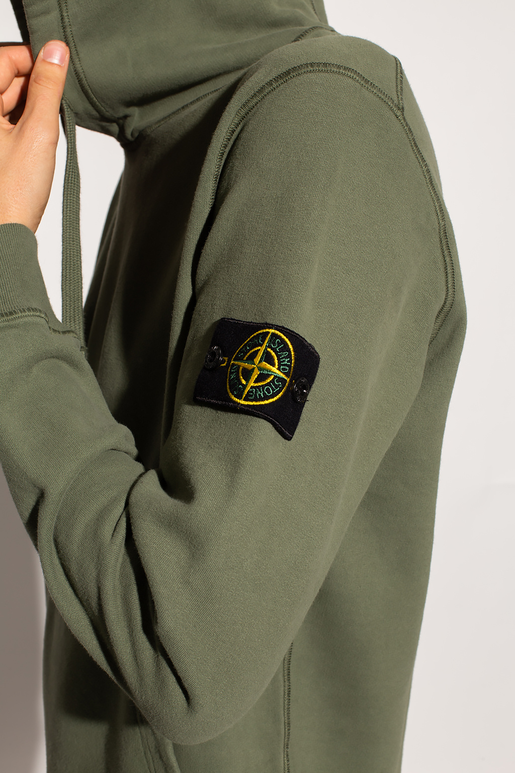 Stone island khaki discount hoodie